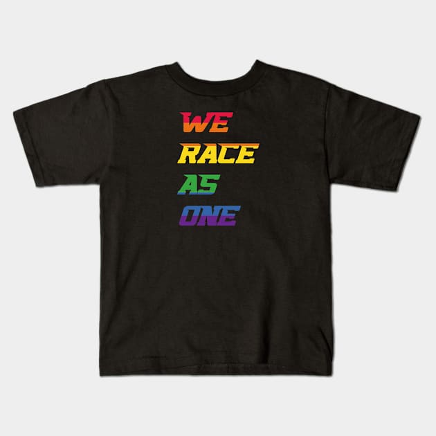 Race As One Pride Kids T-Shirt by TheVintageChaosCo.